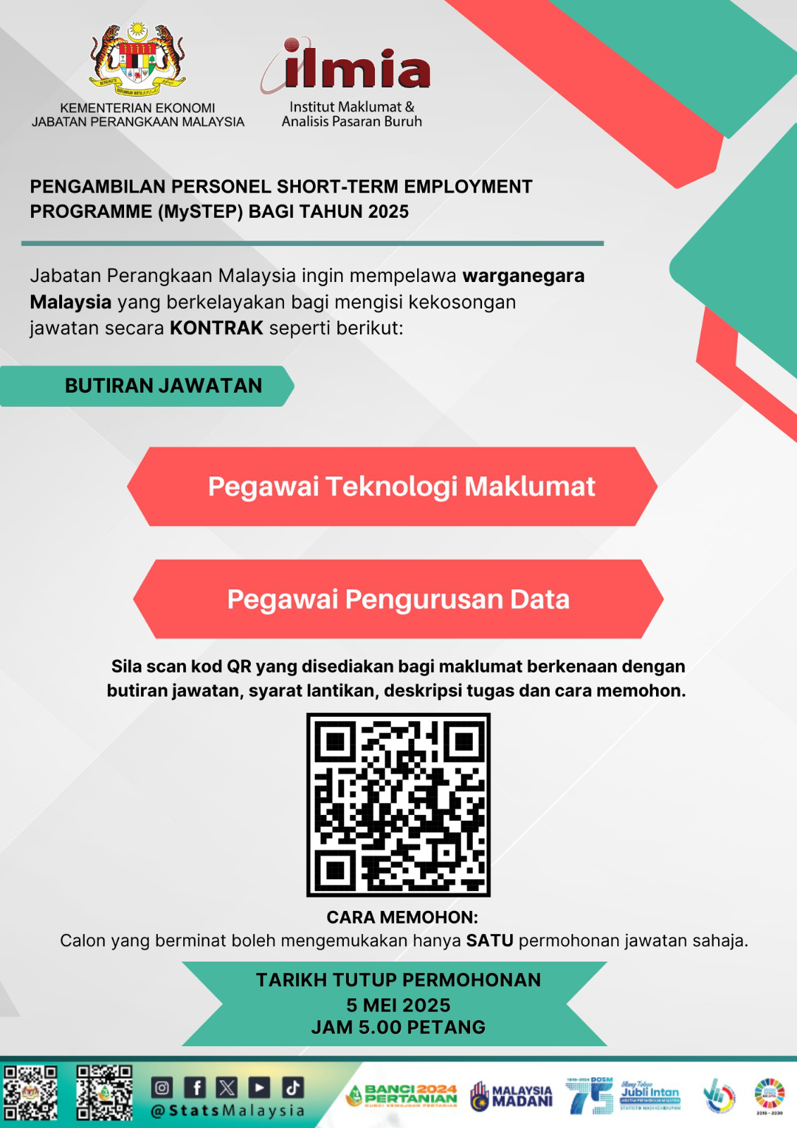 Iklan Pengambilan MySTEP ILMIA 2025: Unit Data