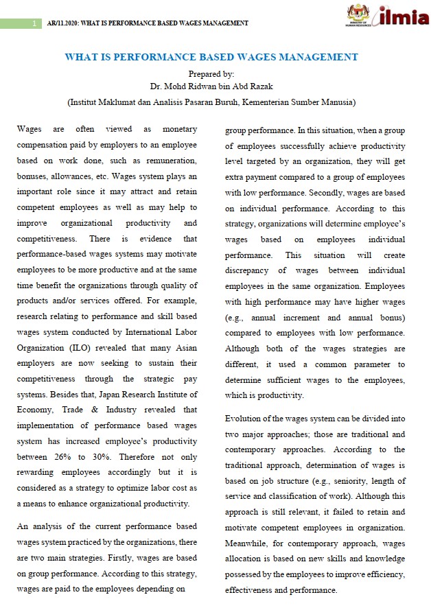 Article: What Is Performance Based Wages Management