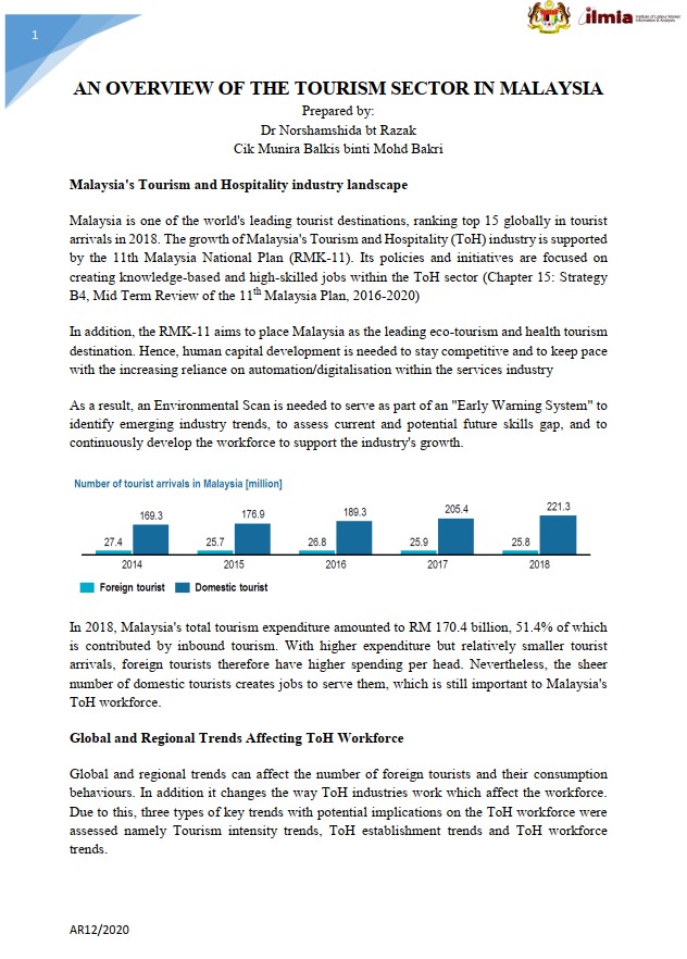 Article: An Overview of The Tourism Sector In Malaysia