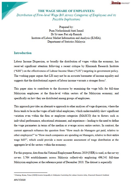 Article: The Wage Share of Employees: Distribution of Firm-level Wage Bill Across Categories of Employees and its Possible Implications